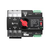 Automatic Changeover Toggle Switch Din Rail 3 phase ATS 3P 63A 100A 125A 220V 230V Dual Power Automatic Transfer Electrical Selector Switch Uninterrupted(63A)