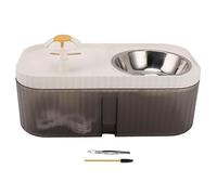 Automatic Chat Kibble Distributor, 2 In 1 Water And Food Chat Food Large Capacity 3L Double Bowl Cat Feeder For Interior (White)