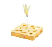 Automatic Cheese-Shaped Interactive Cat Toy, Cat Interactive Box Puzzle Toy, Suitable for Indoor Adult Cats & Kittens, Relieves Boredom