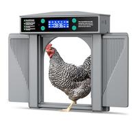 Automatic Chicken Coop Door 3-in-1 Timer & Light Sensor, Manual Control, Anti-Pinch Auto Opening and Closing, Battery/USB Powered, Easy and Convenient Coop Door for Raising Poultry