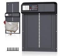 Automatic Chicken Coop Door, Battery-Powered Electric Door with Timer & LCD Screen, Anti-Pinch Safety, Waterproof Aluminum (IPX4) - Easy to Install and Use