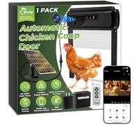 Automatic Chicken Coop Door, Electric Roll-Up Chicken Door with WiFi and 1080P HD Camera, Solar or Plug-in Charging, 5000mAh Battery, 4 Control Modes, Anti-Pinch Protection & Security Alarm