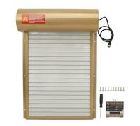 Automatic Chicken Coop Door Opener Battery Powered Timer LED Display Durable Lightweight Easy to Use Auto Chicken Door for Poultry Farm Coop Metal Plastic 37x24.7cm (Gold)