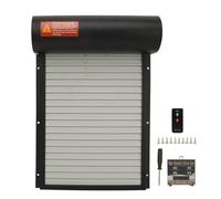 Automatic Chicken Coop Door Opener Battery Powered Timer Light Sensor Remote Control LED Display Manual Auto Chicken Door for Poultry Farming Iron Plastic 37x24.7cm (Black)