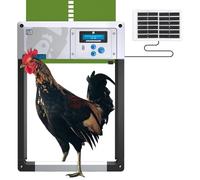 Automatic Chicken Coop Door Opener, ChickenGuard One in All 4 Colours, Timer/Light Sensing, Winter Mode, Auto-Stop & Predator Proof, 3 Power Options, Solar, Battery or Electric (Green + Solar Kit)