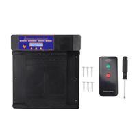 Automatic Chicken Coop Door Opener, Remote Control Light Sensing Timer Setting Auto Coop Door, Anti Pinch Protection with Clear LED Screen for Chicken Duck Goose Poultry Safety (Black)