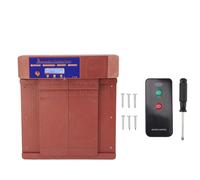 Automatic Chicken Coop Door Opener, Remote Control Light Sensing Timer Setting Auto Coop Door, Intelligent Poultry Access with Anti Pinch Feature, Clear LED Screen for Easy Operati (Antique Bronze)