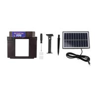 Automatic Chicken Coop Door Opener Solar Powered Anti Pinch IP45 Poultry Coop Door with Timer LED Display for Chickens Ducks Geese Plastic 403x365x85mm (Dark Brown)