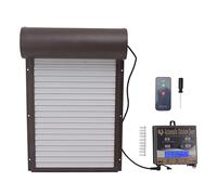 Automatic Chicken Coop Door Programmable Aluminum Chicken Coops Door Opener Light Sensor Remote Control 3 Modes For Chickens Ducks, Durable Rustproof Material HD LED Display (Brown)