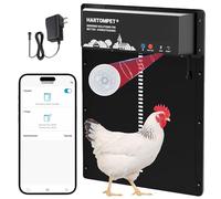 Automatic Chicken Coop Door - Programmable with App, Battery/Solar/Grid Powered, Anti-Pinch Motion Sensor, Durable Aluminum Plug & Play Electric Door for Poultry, 1-Year Warranty - HARTOMPET