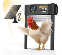 Automatic Chicken Coop Door - Solar Powered Aluminum Auto Chicken Door with Light Sensor, Timer & Manual Control, 2500 mAh Battery +USB-C Backup, Waterproof, Anti-Pinch Safety, Fits Most Poultry Coops