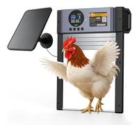 Automatic Chicken Coop Door - Solar Powered Aluminum Auto Chicken Door with Light Sensor, Timer & Manual Control, 2500 mAh Battery +USB-C Backup, Waterproof, Anti-Pinch Safety, Fits Most Poultry Coops