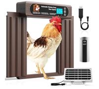 Automatic Chicken Coop Door Solar Powered, Extra Large Size, Anti-Pinch Design, Battery Powered Auto Chicken Door with Timer & Light Sensor, Solar Chiken Coop Door with Remote Control (50-100M)