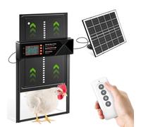 Automatic Chicken Coop Door, Solar Powered, LCD Display, Automatic Chicken Door with Timer & Light Sensor, Aluminium Alloy Chicken Door with Remote Control & 4 Modes Automatic Chicken Door, Solar