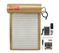 Automatic Chicken Coop Door Solar Powered Light Sensor Timer Remote Control LED Screen Auto Opener For Home Farm Poultry Iron Plastic 37x24 7cm (Gold)