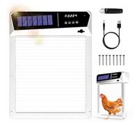 Automatic Chicken Coop Door, Solar Powered/USB Rechargeable, 5000mAh Battery, Anti Pinch & Extrem Wether Electric Aluminum Auto Run Chicken Door, Light Sensor/Timer/Smart/100ft Remote Control, Grey