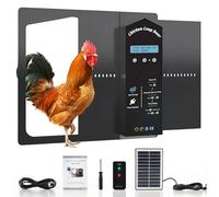 Automatic Chicken Coop Door Solar Powered with LCD Display, Large Aluminum Alloy Chicken Door with Safety Anti-Pinch, 3 Power Supply Modes, Remote Control, Adaptable to a variety of harsh environments