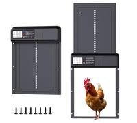 Automatic Chicken Coop Door, Waterproof Automatic Chicken Door with Timer and Manual Mode, Anti-Pinch Chicken Coop Door Automatic Opener with LCD Display, Aluminium Alloy Chicken Coop Door Opener