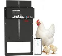 Automatic Chicken Coop Door with App Control, Solar/Battery/Grid Power Options, Multi Anti-Pinch Safety with Motion Sensors, Weatherproof Aluminum Smart Auto Door for Poultry, Plug & Play - GRUBSFARM