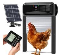 Automatic Chicken Coop Door with External Controller, Auto Chicken Door Solar Powered Roll-Up Design, Waterproof & Anti-Pinch Safety, Timer Controlled Poultry Door for Outdoor Use