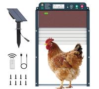 Automatic Chicken coop Door with Solar& Timer &Light Sensor, Remote Control, Rechargeable Battery, auto Solar Powered Chicken Roller Door Opener, Anti Pinch Protection for Chicken
