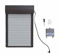 Automatic Chicken Coop Door with Timer Battery Powered Metal Rust Resistant Durable Farm Poultry Habitat Supplies Easy to Use LED Display Controller Brown 37 x 24.7cm