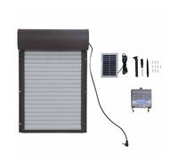 Automatic Chicken Door Solar Powerd Metal Rolling Curtain House With Timer For Duck Poultry Safe Reliable(Brown)