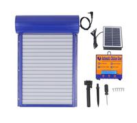 Automatic Chicken Door Solar Powerd Metal Rolling Curtain House With Timer For Duck Poultry Safe Reliable(Blue)