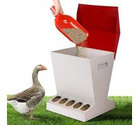 Automatic Chicken Feeder - 10-Hole Outdoor Poultry Feeder with Stainless Steel Lid for Convenient On-Demand Feeding, Ideal for Breeding Bantams, Pheasants, Quail