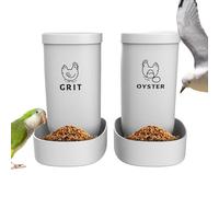 Automatic Chicken Feeder - 2-Piece Automatic Duck Feeder Chick Food Dispenser,Spill-Proof Poultry Feeding Box for Grit Oyster Shell Wall Fence Farmhouse Keepers Ducks Turkeys Bunnies Cats