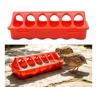 Automatic Chicken Feeder and Water Dispenser - 12-Hole No-Waste Feed Box for Chicks Quails Pigeons, Plastic Small Poultry Feeder with Locking Design, Bird Cage Accessories, 7.9×3.5×2.6 Inch