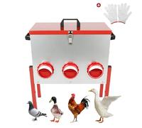 Automatic Chicken Feeder Large Capacity 15kg (33 lbs), Rat Proof Chicken Feeder with 6 Feeding Holes for Duck/Goose Raising, Rainproof and Moisture-Resistant, for Outdoor Coop/Farm/Backyard Poultry
