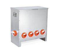 Automatic Chicken Feeder No Waste Large Capacity 85lbs 6-Ports Metal Poultry Feeder with Pull Handle for Chickens Geese Ducks Poultry Coop Weatherproof Design (85lb with 6 Ports)