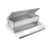 Automatic Chicken Feeder, Stainless Steel Treadle Feeder with Weatherproof Lid, No Waste Poultry Feeder for Chickens, Ducks, Fowl, Ideal for Backyard and Farm Use