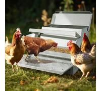 Automatic Chicken Feeder Treadle Poultry Feeders 25lb (10kg) Capacity, Chicken Feeders No Waste Rodent Proof with Weatherproof Lid, Feeding Trough for Chickens Ducks Geese Turkeys
