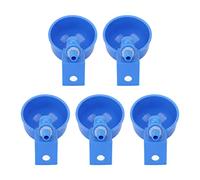 Automatic Chicken Water Cups PP Plastic Poultry Waterer Kit with G1/8 Male Thread for Pigeons Birds and Poultry 5Pcs Set Easy Installation and Attractive Blue Design