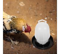 Automatic Chicken Water Feeder Plastic Bucket Controlled Flow for Poultry | White Plastic Build, Easy Filling Design, Home Use and Professional Poultry Shop Supply for Quail
