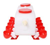 Automatic Chicken Waterer, 2.5 Gallon Float Valve Poultry Waterer with 10 Drinking Cups & Hose, Easy Clean Dispenser for Ducks, Geese, Small to Medium Flocks