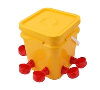 Automatic Chicken Waterer, Automatic Chicken Waterer Bowl Feeder Cups with 12l Handheld Bucket Poultry Drinking Equipemnt for Goose Duck (Water bucket+large blue bowl+black screw)