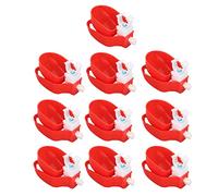 Automatic Chicken Waterer Cups, Poultry Water Feeder with Net, Self Filling Chicken Waterer for Chicks Duck Goose Turkey Bunny, 10pcs Plastic Automatic Drinking Fountain for 25mm W