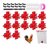 Automatic Chicken Waterer - Poultry Drinking System With Drill Bit Leak Proof Tape Kit | DIY Coop Hydration Solution, Easy Install Nipple Drinker For Hen Duck Farm Backyard Care