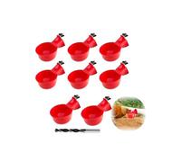 Automatic Chicken Watering Cups with Drill, 2026 New Poultry Drinking Bowls, All-Purpose Water Dispenser for Chicken, Duck, Goose, Bunny and Wild Birds (Red,8PCS)