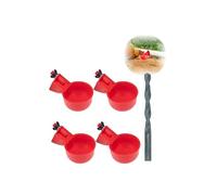 Automatic Chicken Watering Cups with Drill, 2026 New Poultry Drinking Bowls, All-Purpose Water Dispenser for Chicken, Duck, Goose, Bunny and Wild Birds (Red,4PCS)