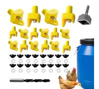 Automatic Chickever Sinkhop Horizontal Irrigation System with Nipples, Poultry Cane with Side Assembly, Manual Hydration Kit for Domestic Chicken Coop, Water Supply for A