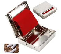 Automatic Cigarette Rolling Machine Polished Silver Tobacco Rolling Box for Rolling Papers Filter Tips Tobacco Cigarette Case Tin Rollie Tins for DIY Cigarettes Cigar Accessories