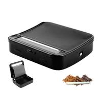 Automatic Cigarette Rolling Machine UK Tobacco Roller Alloy with Adjustable 70mm Metal Rolling Tin Box Tobacco Portable Storage Case Smoking Accessory Gift Men Black Roll Your Own Cigarette Machine