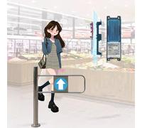 Automatic Close Metal Security Door for Supermarket Entry, One-Way Access for Warehouses, Hallways & Shopping Malls, and Safe Passage Solution