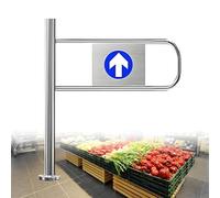 Automatic Closing Metal Swing Door - One-Way Traffic Control Gate for Markets Secure Access for Warehouses Built-In Spring 60 x 100 cm Left-Hand Opening