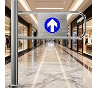 Automatic Closing Safety Swing Gate, Access Automatic Swing Gate, 50/60/70/80/90/100 cm Width One-Way Door, Only Be Pushed in but Not out Stainless Steel Entrance and Exit Device Left-80x100cm