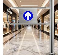 Automatic Closing Safety Swing Gate, Access Automatic Swing Gate, 50/60/70/80/90/100 cm Width One-Way Door, Only Be Pushed in but Not out Stainless Steel Entrance and Exit Device Right-100x100cm